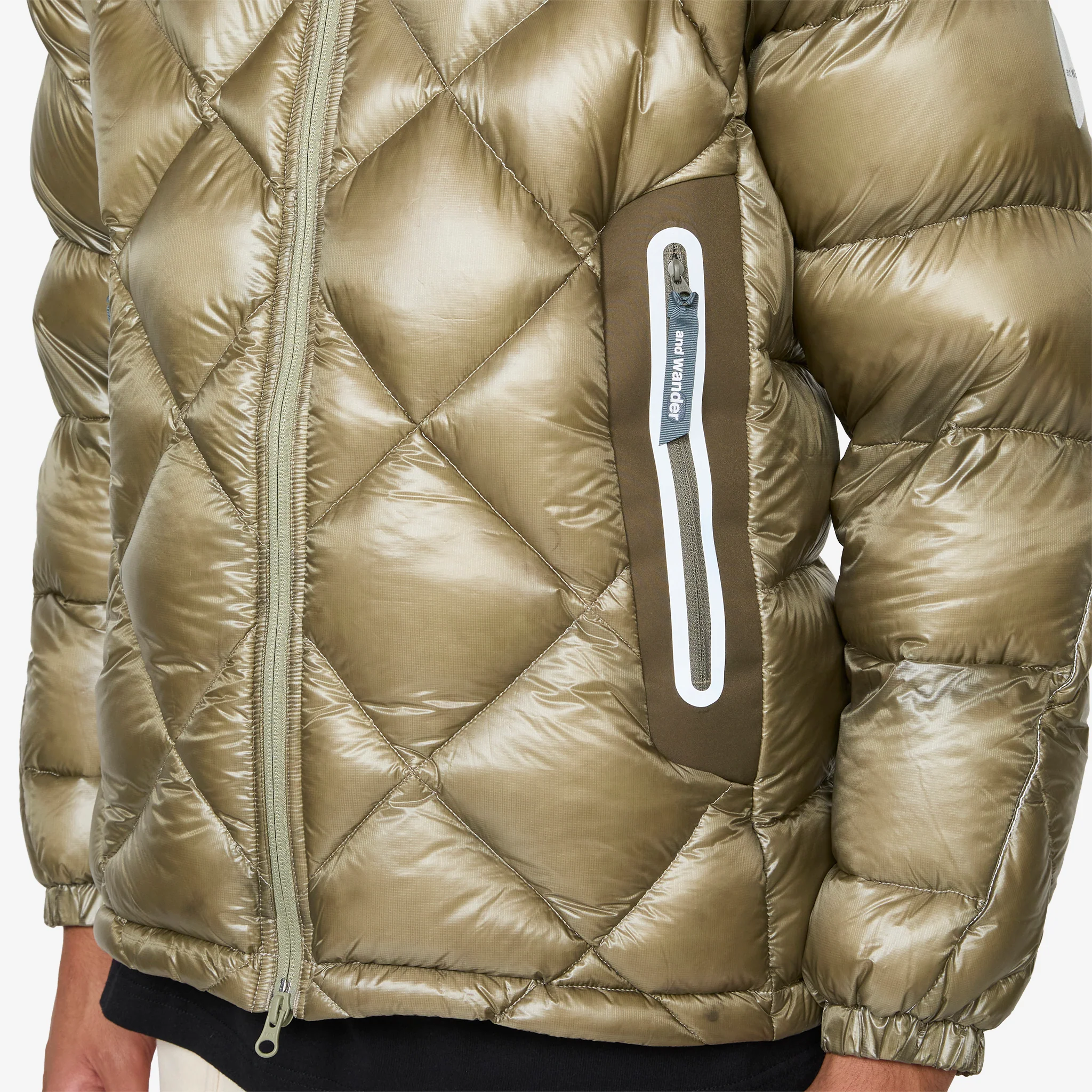 Diamond Stitch Down Jacket Light Khaki - Image 4