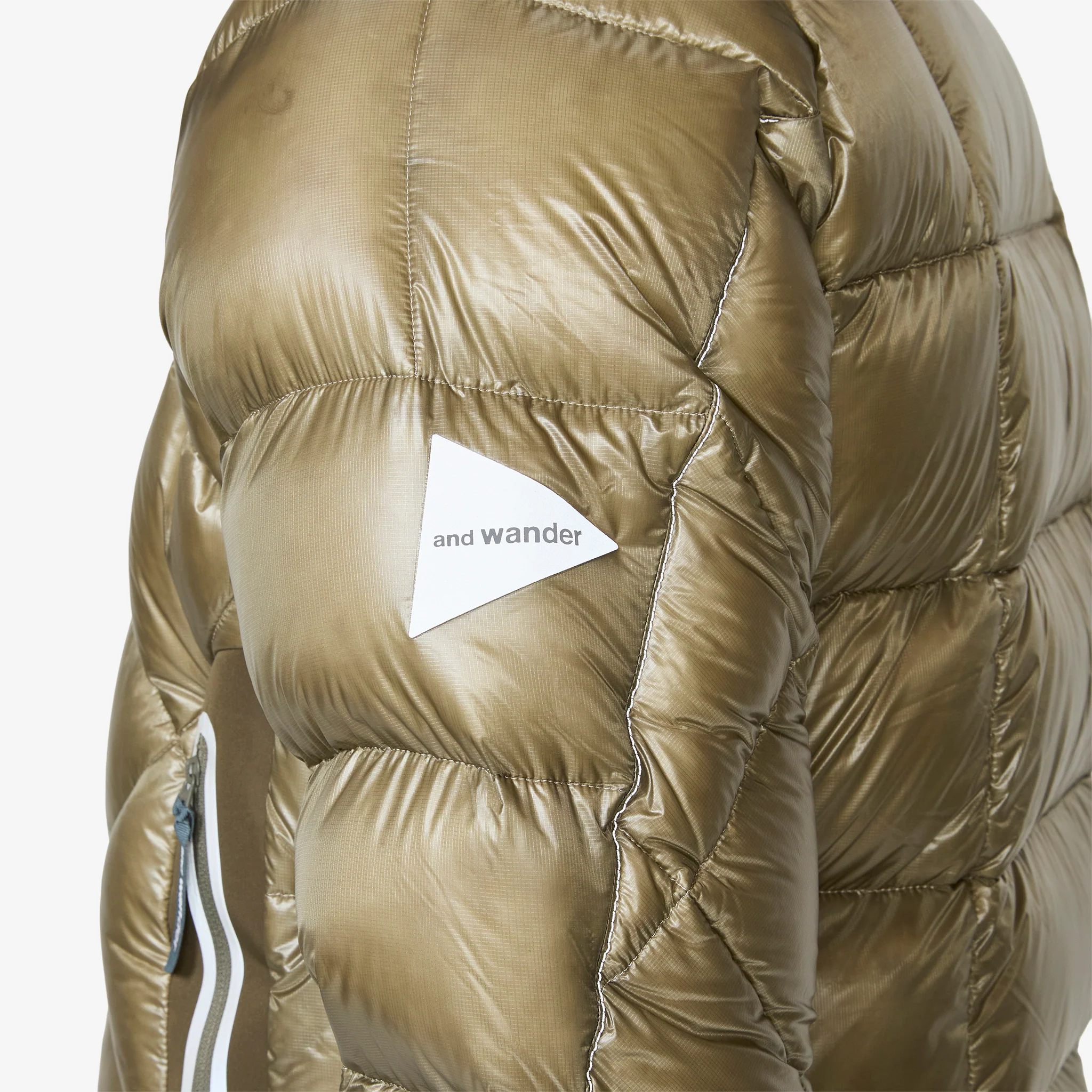 Diamond Stitch Down Jacket Light Khaki - Image 5