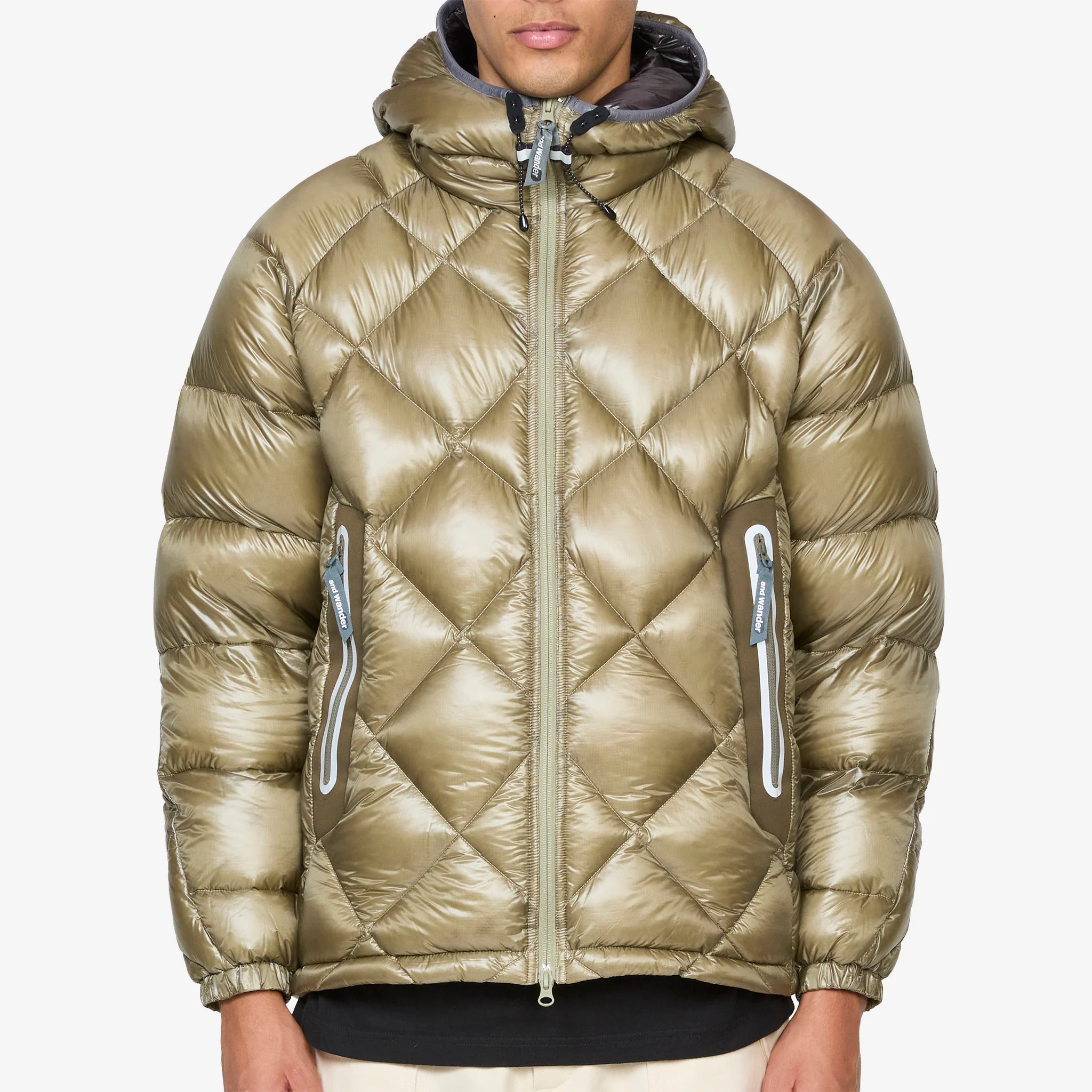 Diamond Stitch Down Jacket Light Khaki - Image 7