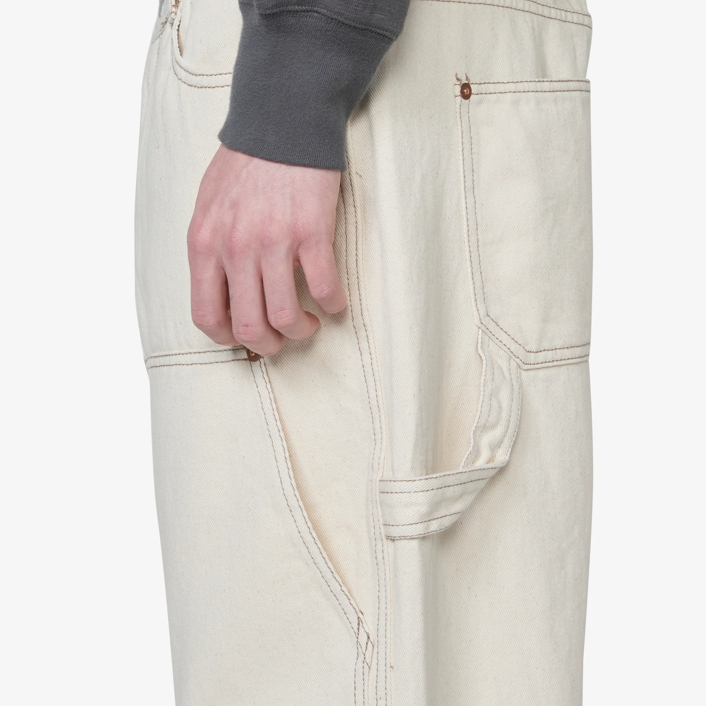 Double Knee Denim Pant Natural - Image 4