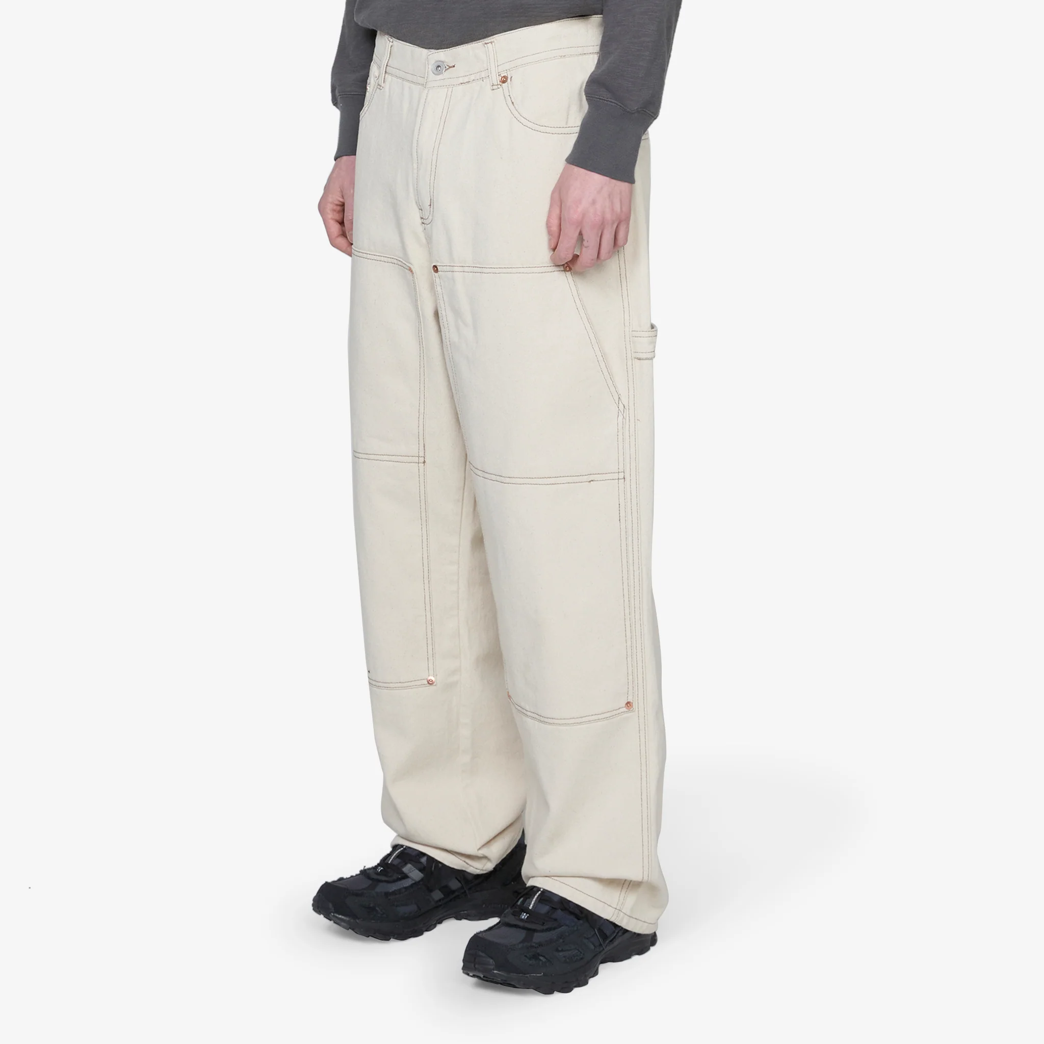 Double Knee Denim Pant Natural - Image 5