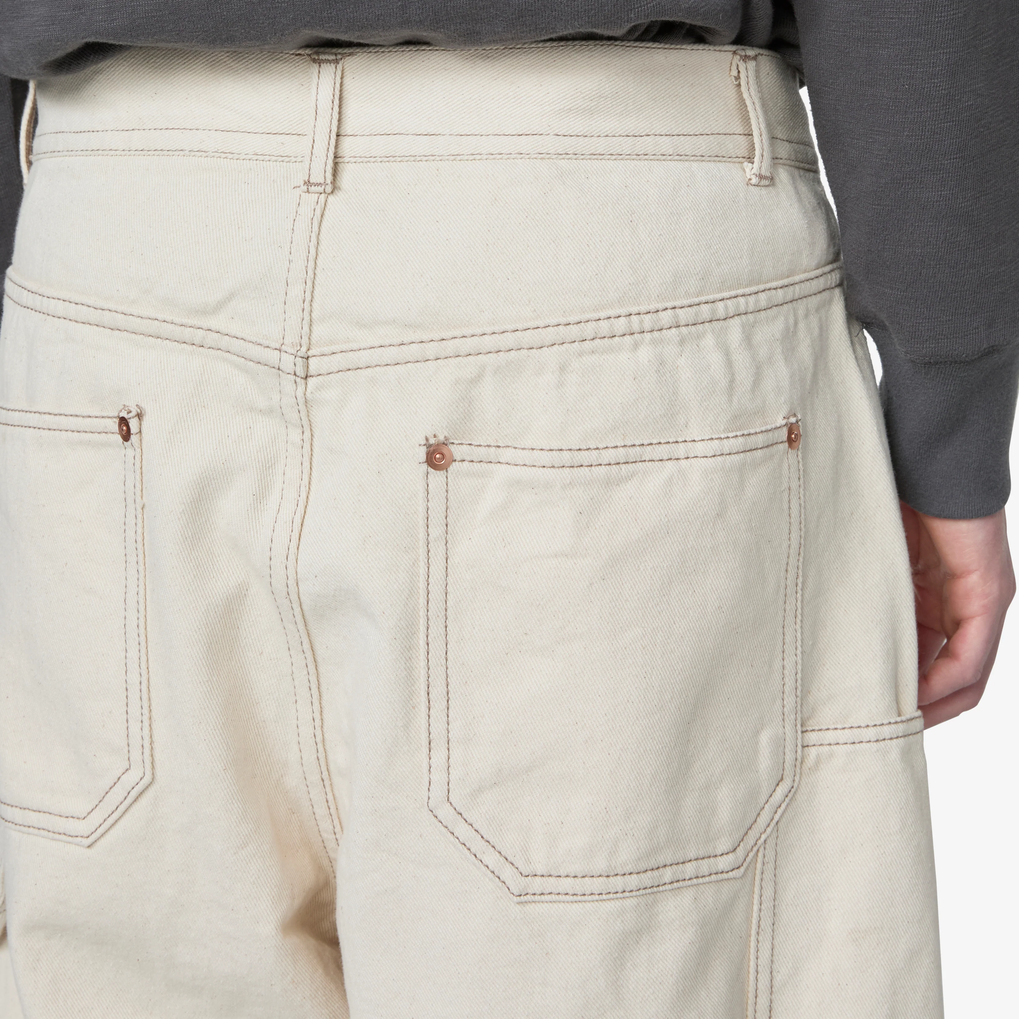 Double Knee Denim Pant Natural - Image 6