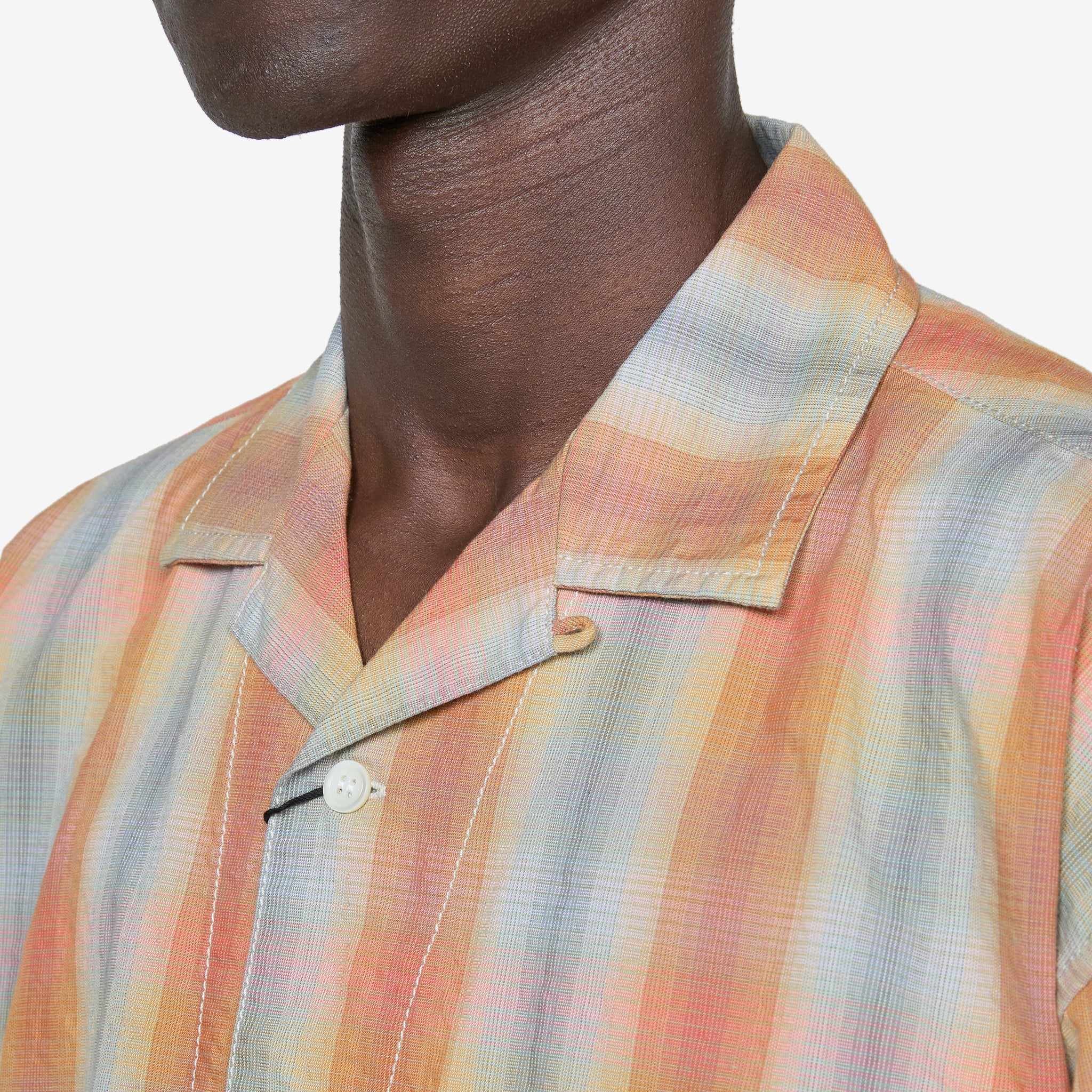 Dry Check Open Short Sleeve Shirt Orange - Image 6