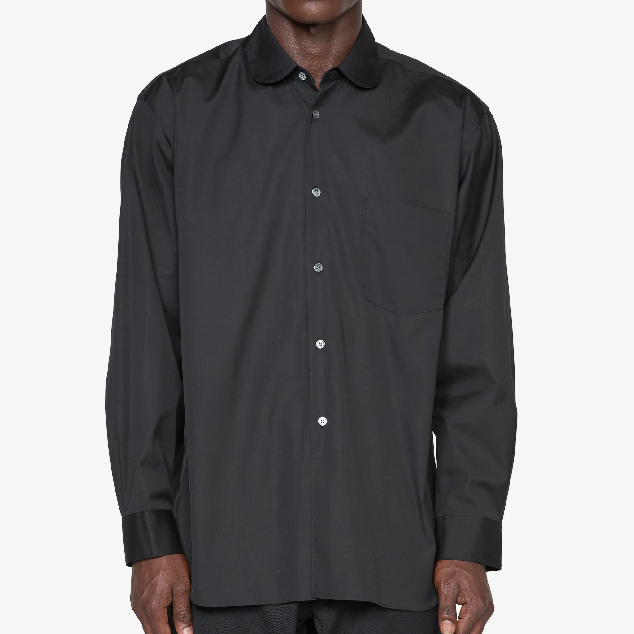 Forever Rounded Collar Shirt Black - Image 4