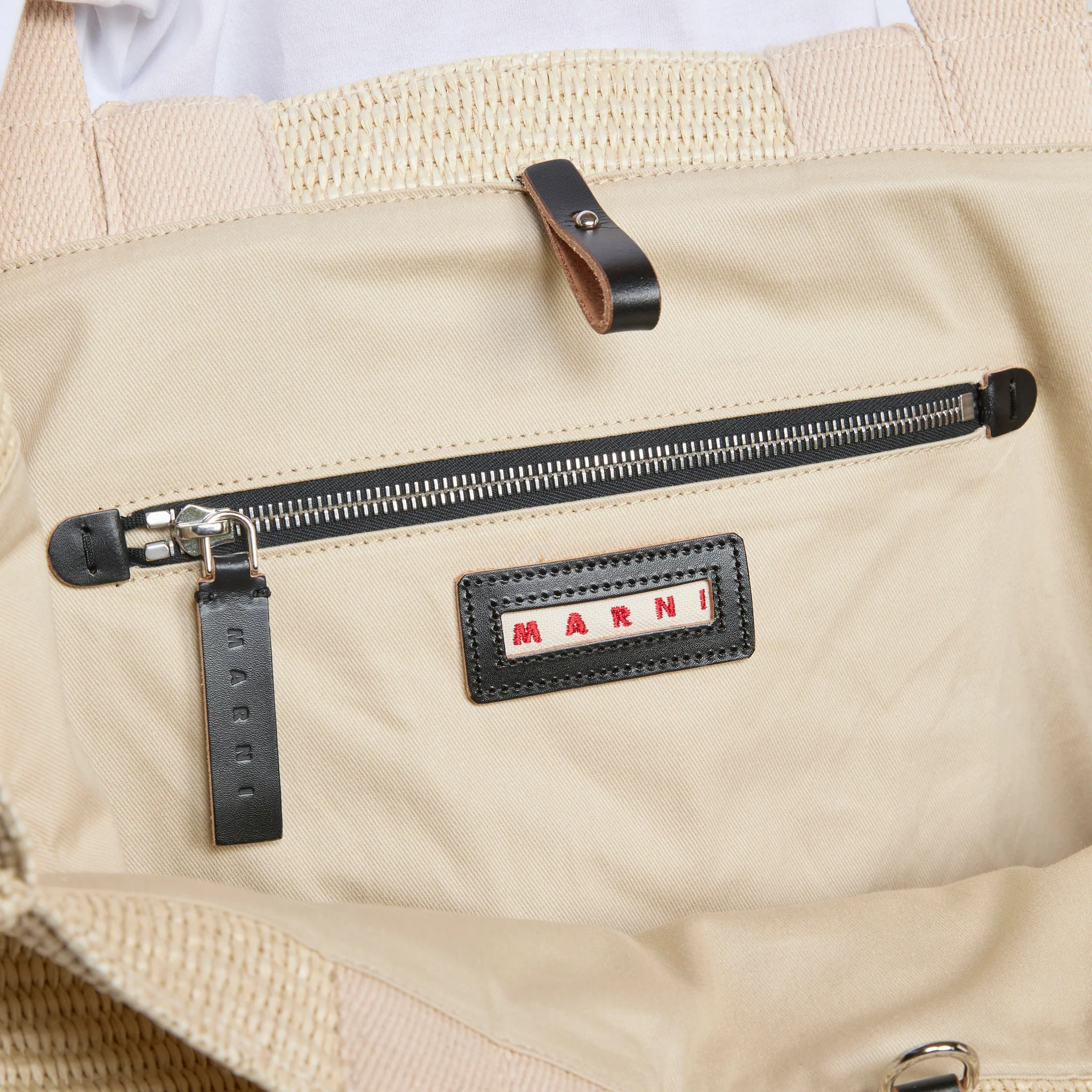 Large Basket Tote Silk White - Image 5