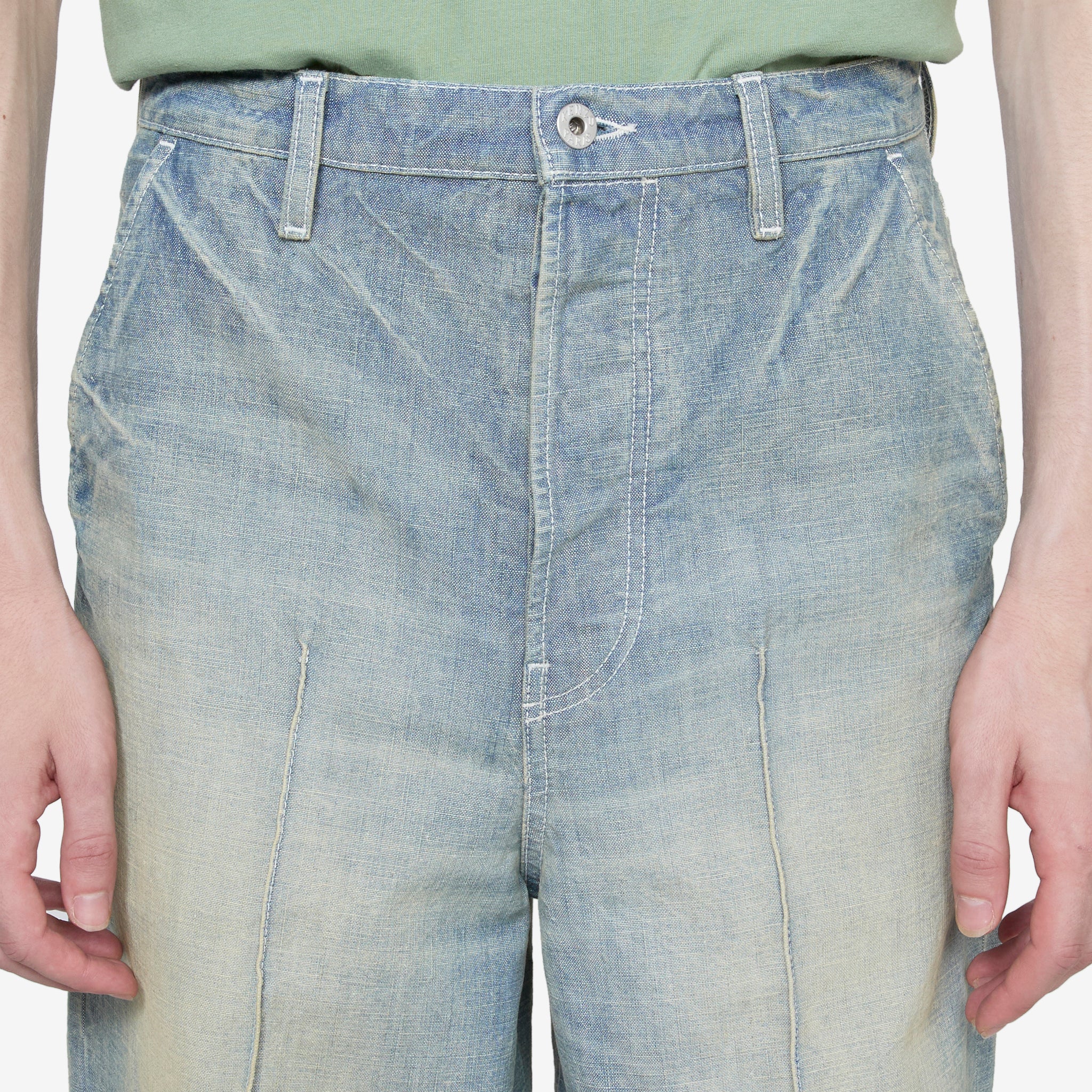 Large Straight Fit Jeans Dirty Denim Stone Blue - Image 5