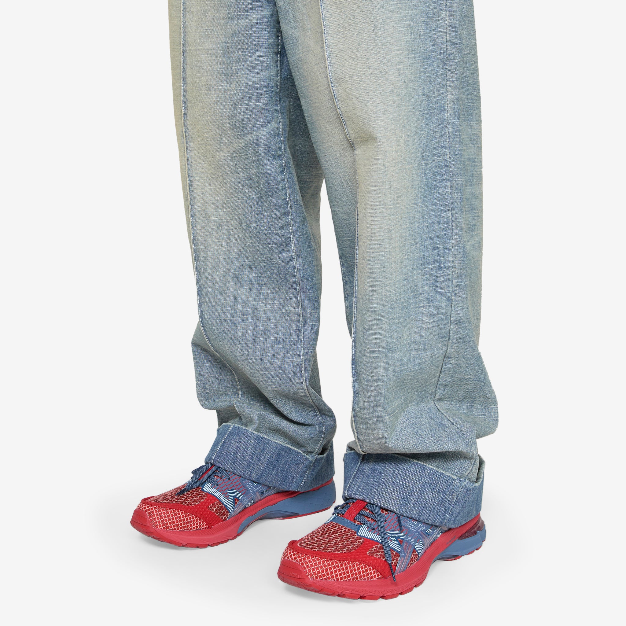 Large Straight Fit Jeans Dirty Denim Stone Blue - Image 7