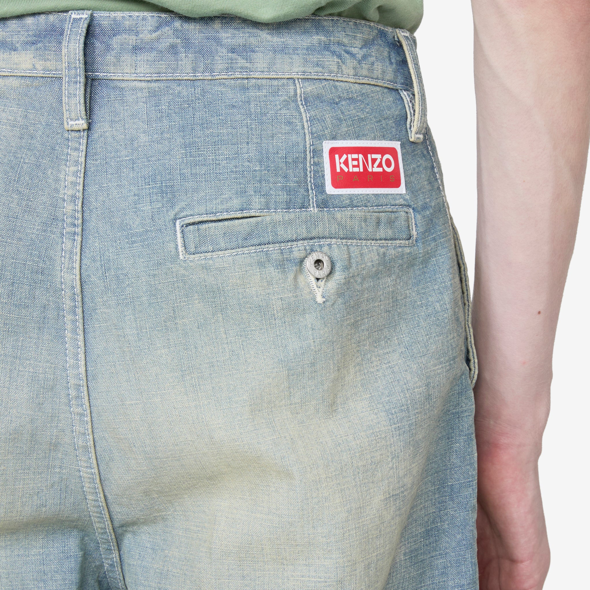 Large Straight Fit Jeans Dirty Denim Stone Blue - Image 9