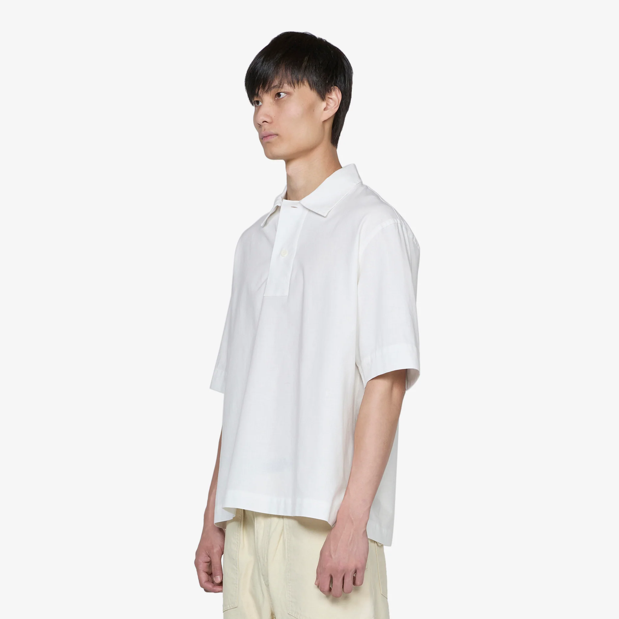 MHL. Offset Placket Polo White - Image 3