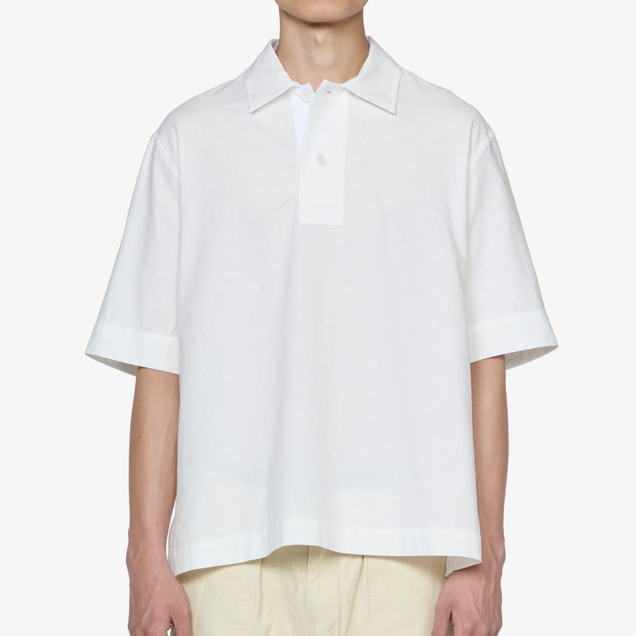 MHL. Offset Placket Polo White - Image 7