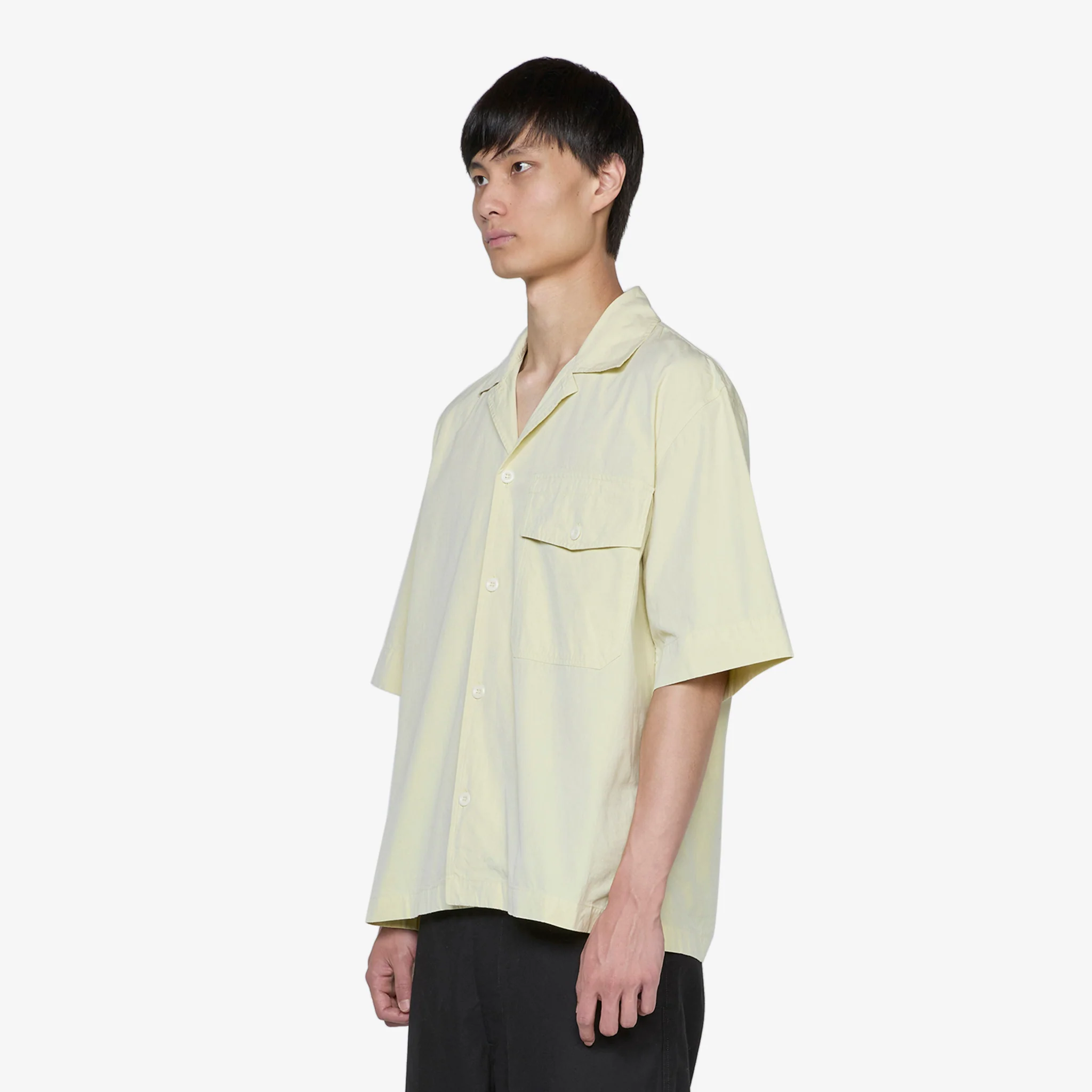 MHL. Short Sleeve Flap Pocket Shirt Pale Yellow - Image 5