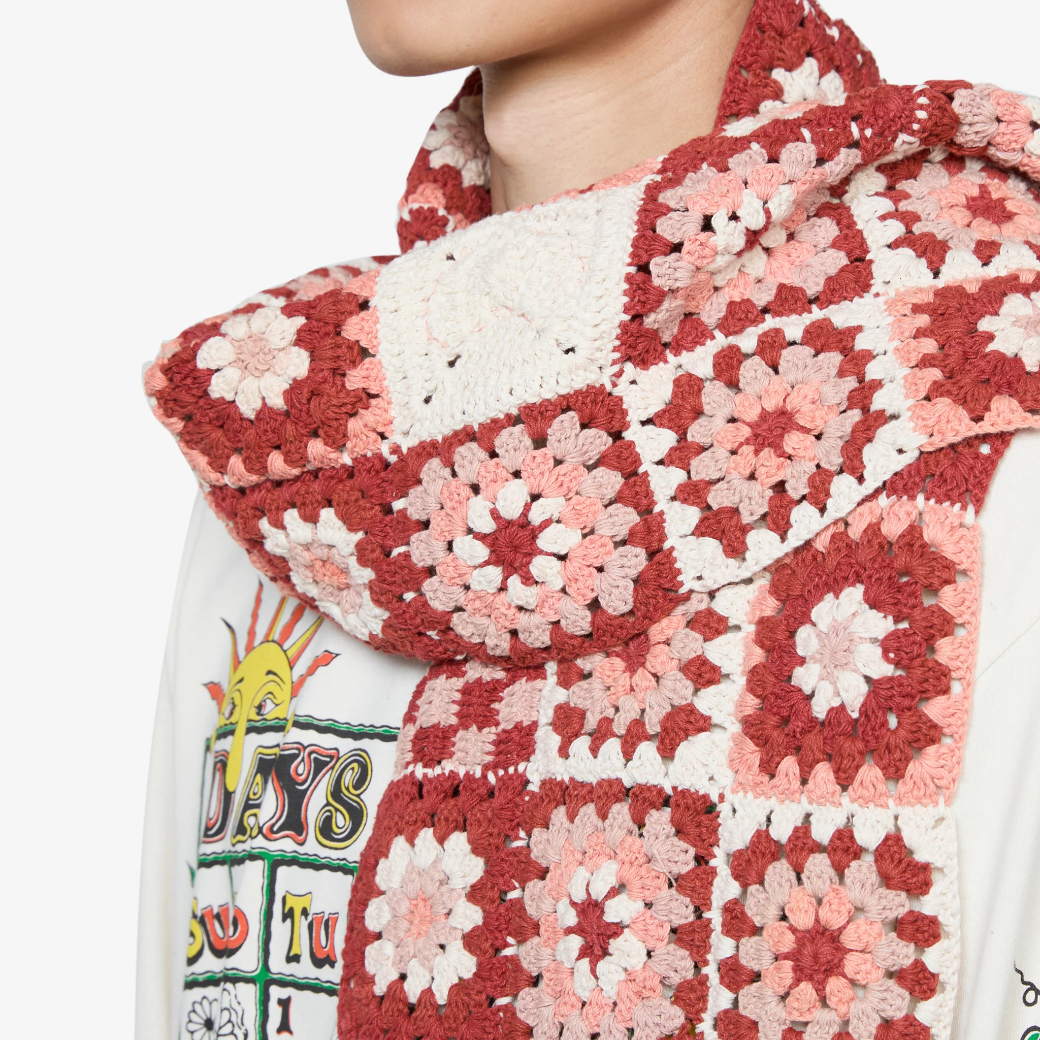 Piece Scarf Ecru Heart - Image 4