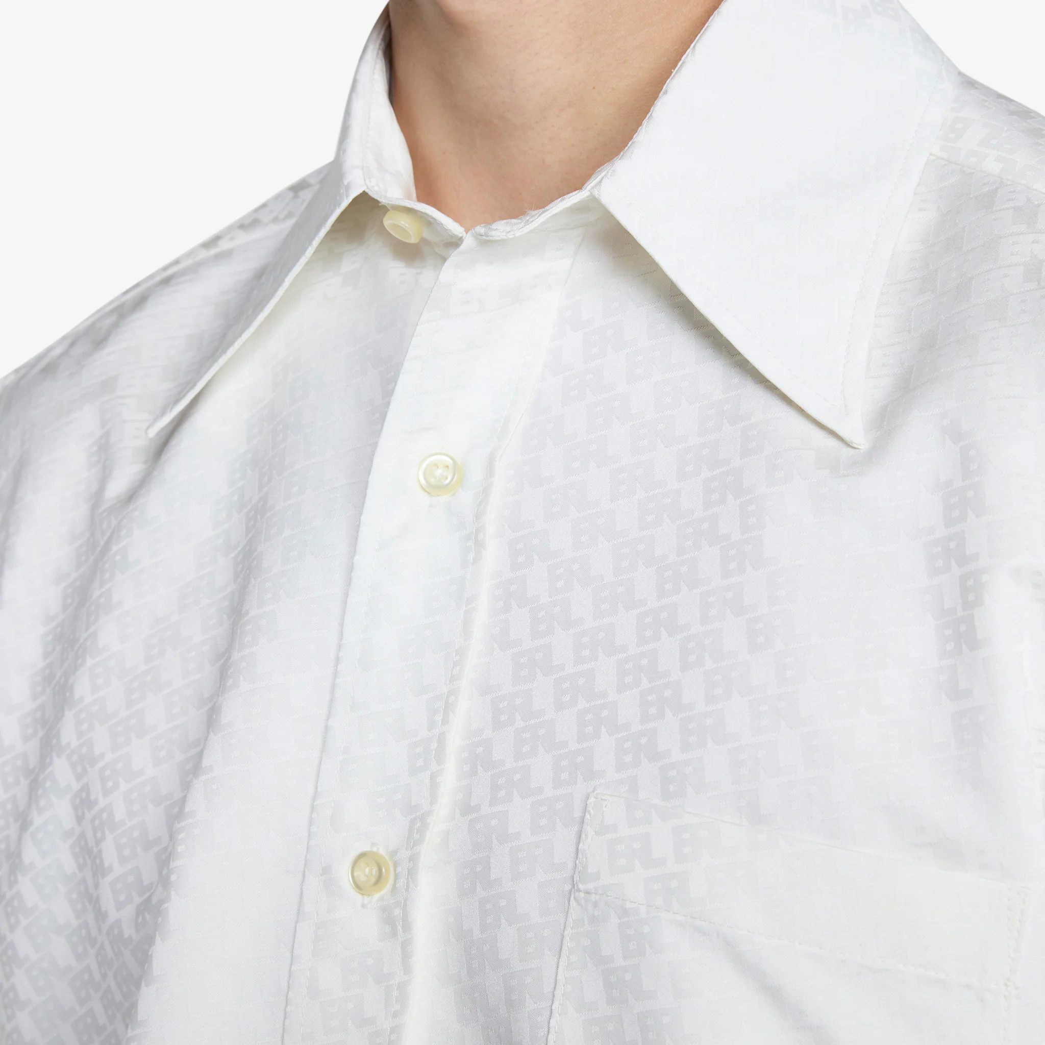 Printed Button Up Shirt Natural White - Image 7
